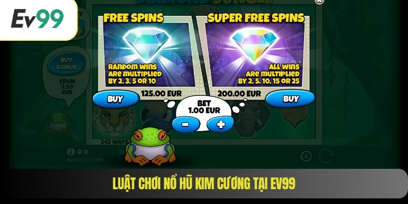 Luật chơi nổ hũ kim cương tại EV99
